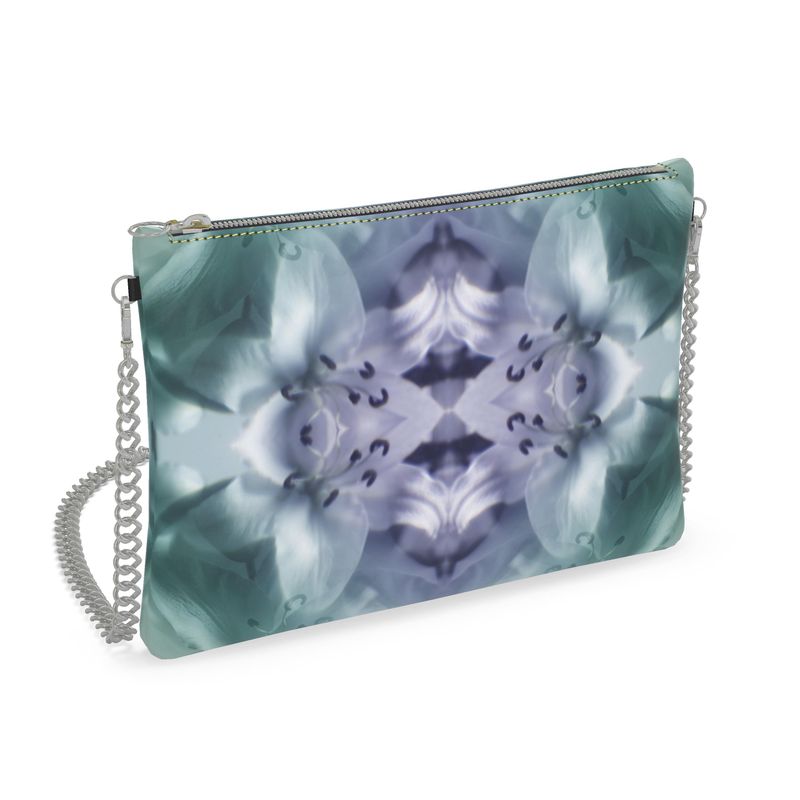 UNTITLED x Indira Cesarine "Cascade of Lilies" Kaleidoscopic Crossbody Bag with Silver Chain - Limited Edition