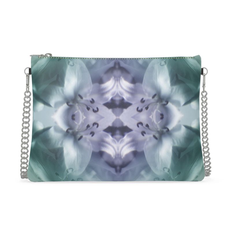UNTITLED x Indira Cesarine "Cascade of Lilies" Kaleidoscopic Crossbody Bag with Silver Chain - Limited Edition