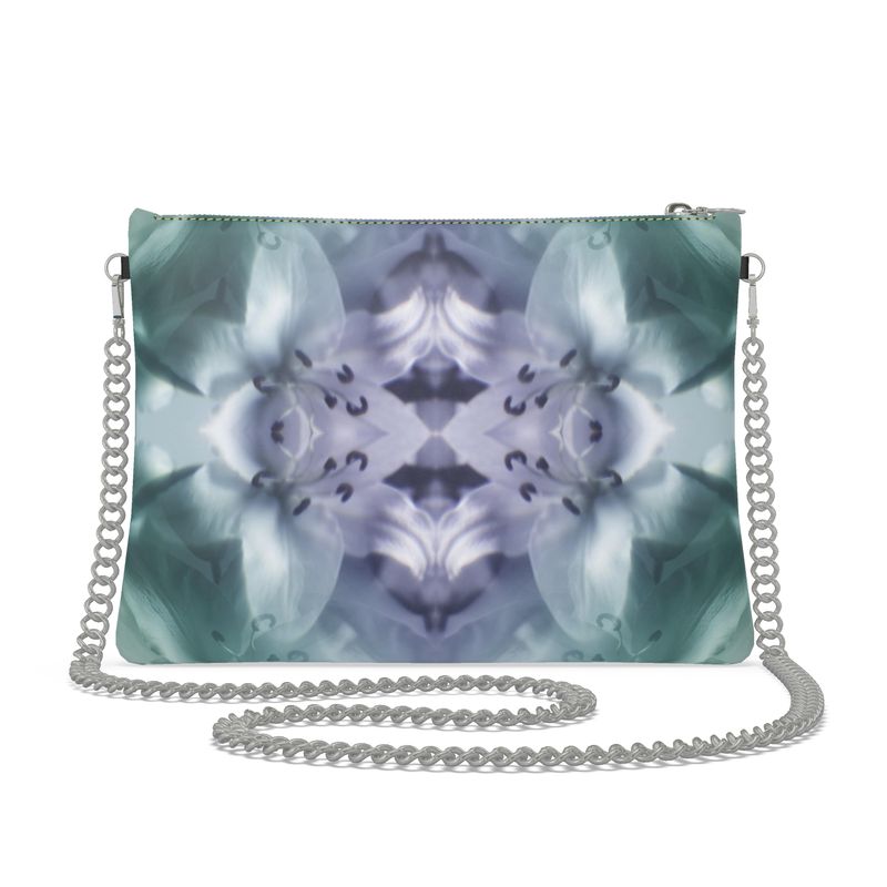 UNTITLED x Indira Cesarine "Cascade of Lilies" Kaleidoscopic Crossbody Bag with Silver Chain - Limited Edition