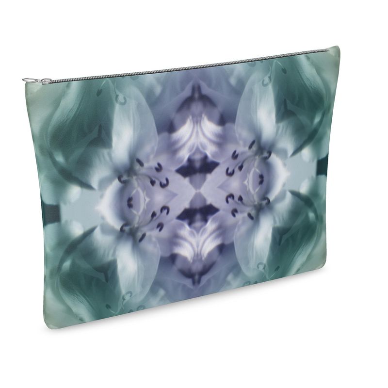 UNTITLED x Indira Cesarine "Cascade of Lilies" Kaleidoscopic Leather Clutch Bag - Limited Edition