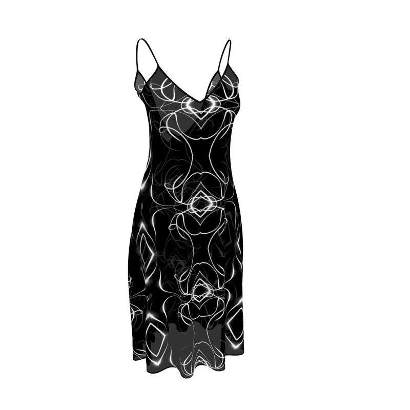 UNTITLED x Indira Cesarine "Lumière" Series Black and White Kaleidoscopic Sleeveless Midi Dress - Limited Edition