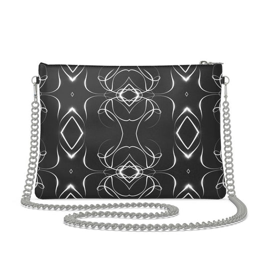 UNTITLED x Indira Cesarine "Lumière" Series Black and White Kaleidoscopic Crossbody Bag With Chain - Limited Edition