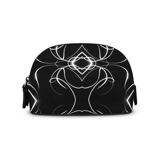 UNTITLED x Indira Cesarine "Lumière" Series Black and White Kaleidoscopic Premium Nappa Makeup Bag - Limited Edition