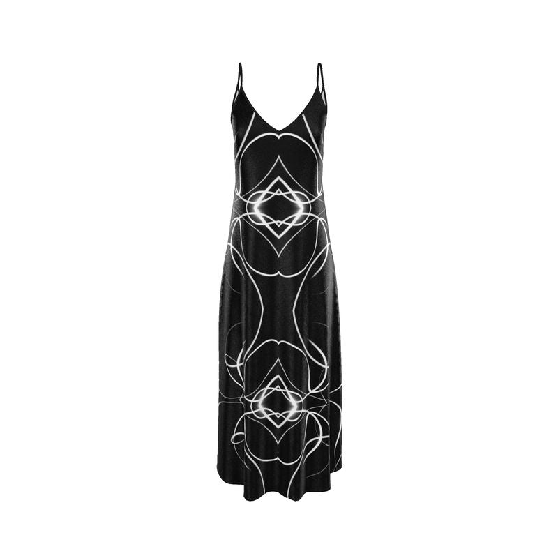 UNTITLED x Indira Cesarine "Lumière" Series Black and White Kaleidoscopic Slip Dress - Limited Edition