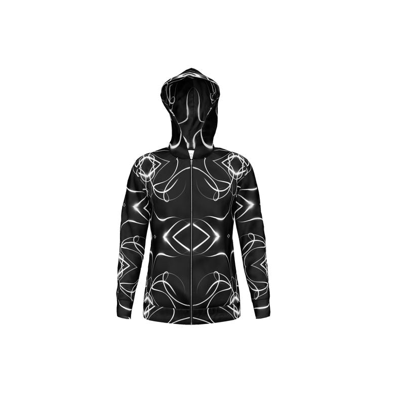 UNTITLED x Indira Cesarine "Lumière" Series Black and White Kaleidoscopic Hoodie - Limited Edition