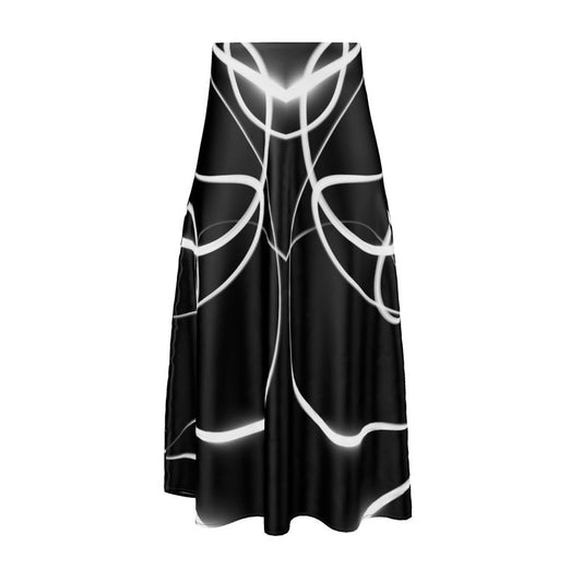 UNTITLED x Indira Cesarine "Lumière" Series Black and White Kaleidoscopic Midi Skirt - Limited Edition