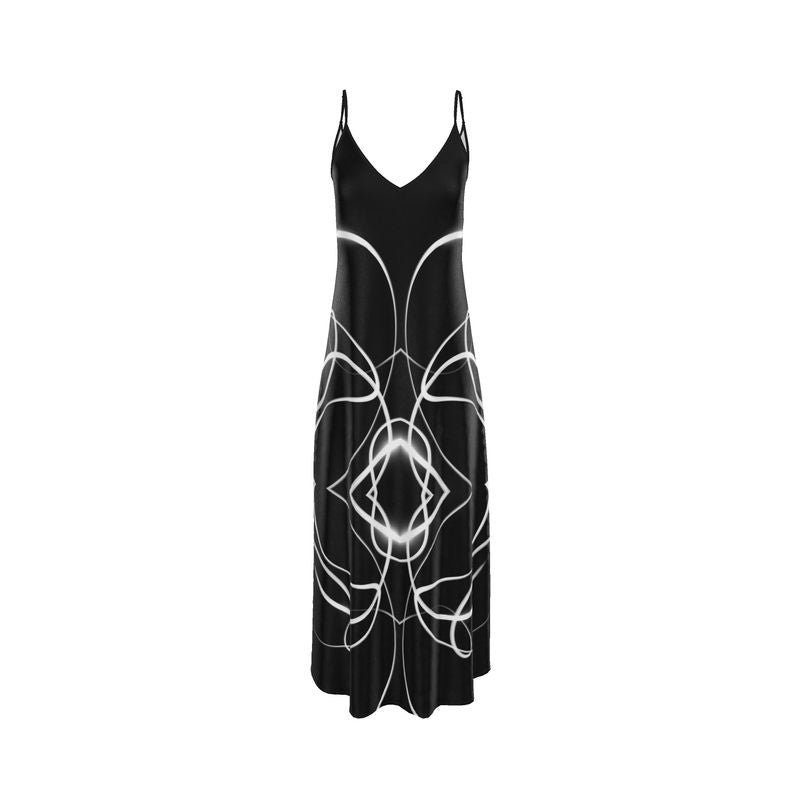 UNTITLED x Indira Cesarine "Lumière" Series Black and White Kaleidoscopic Slip Dress - Limited Edition