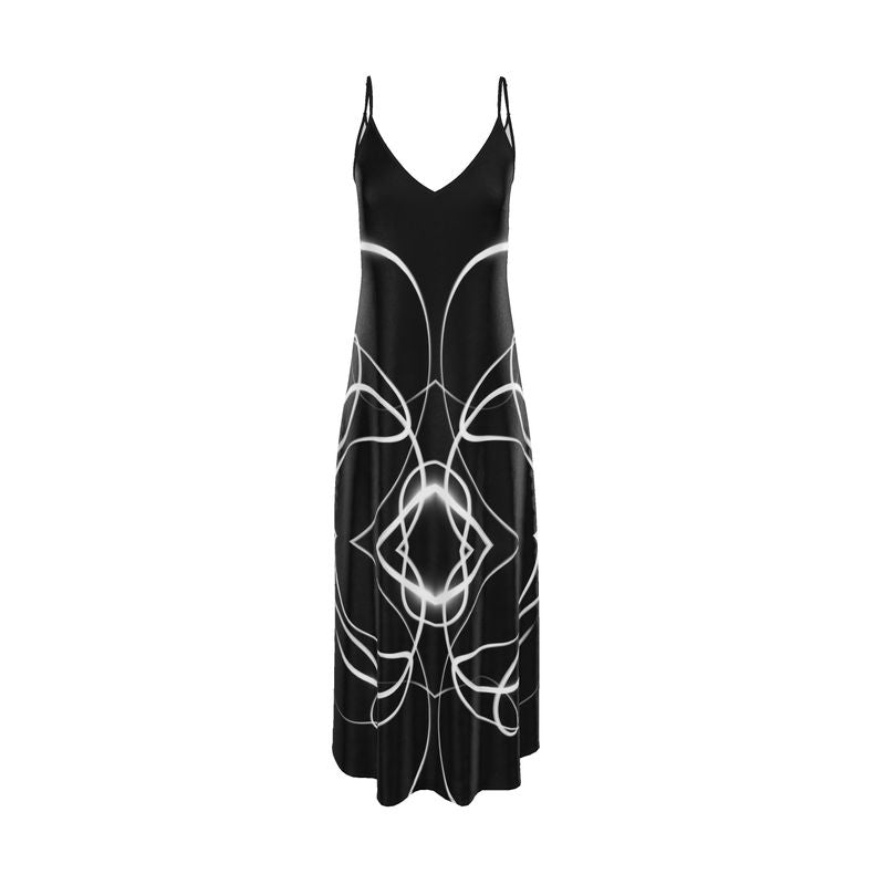 UNTITLED x Indira Cesarine "Lumière" Series Black and White Kaleidoscopic Slip Dress - Limited Edition