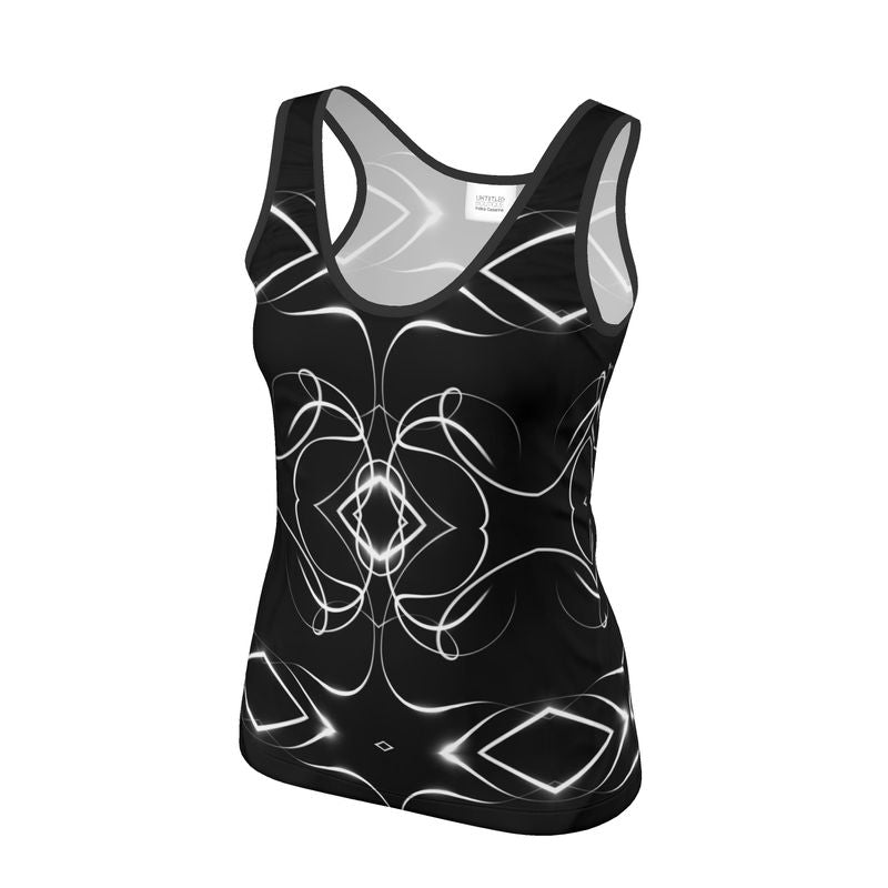 UNTITLED x Indira Cesarine "Lumière" Series Black and White Kaleidoscopic Ladies Tank Top - Limited Edition