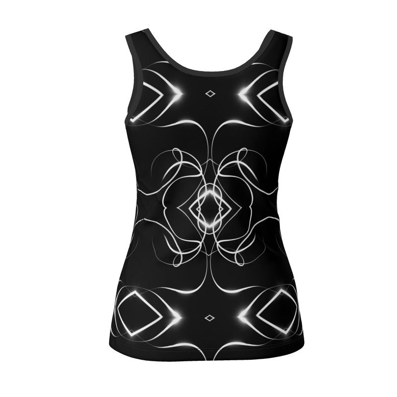 UNTITLED x Indira Cesarine "Lumière" Series Black and White Kaleidoscopic Ladies Tank Top - Limited Edition