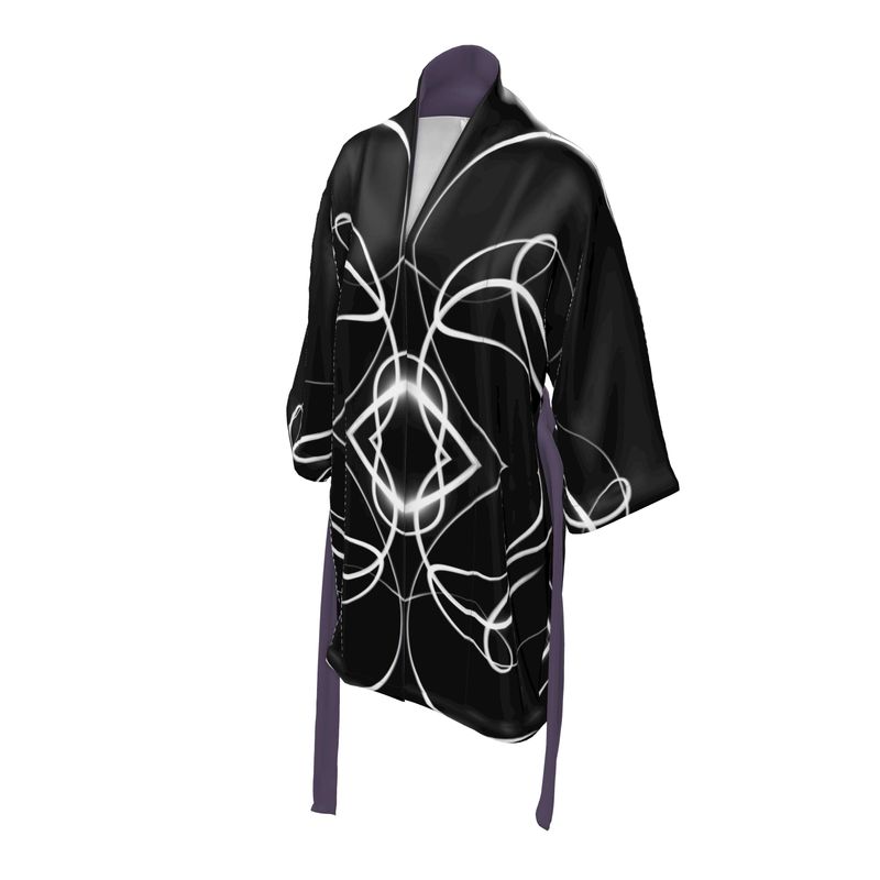 UNTITLED x Indira Cesarine "Lumière" Series Black and White Kaleidoscopic Kimono - Limited Edition