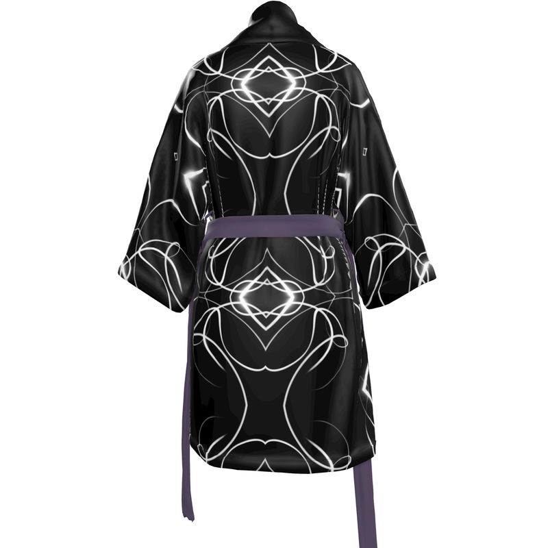 UNTITLED x Indira Cesarine "Lumière" Series Black and White Kaleidoscopic Kimono - Limited Edition