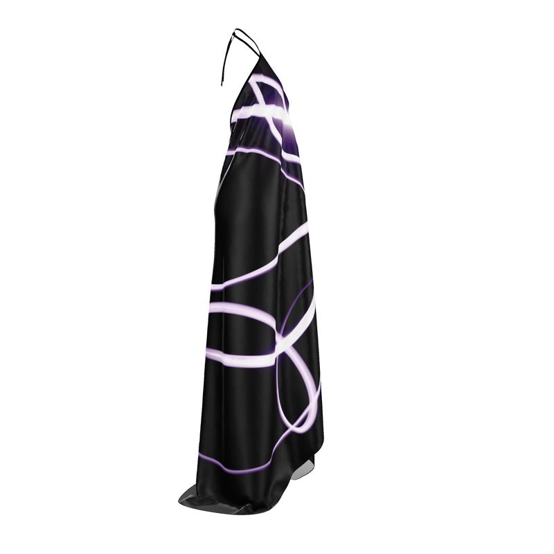 UNTITLED x Indira Cesarine "Lumière" Series Black and Violet Halterneck Backless Dress - Limited Edition