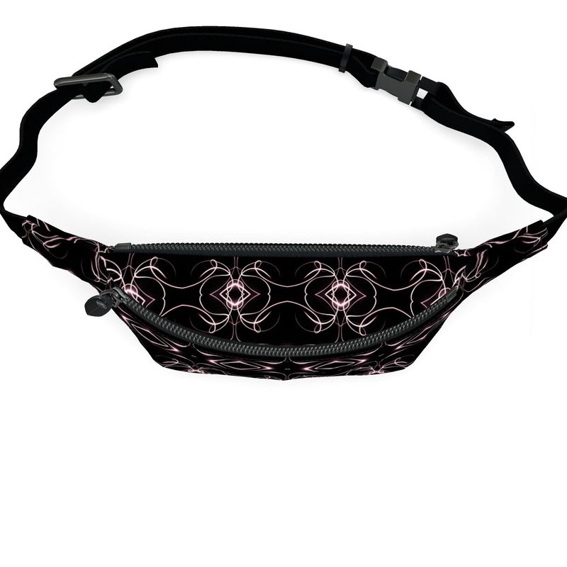 UNTITLED x Indira Cesarine "Lumière" Series Black and Pink Kaleidoscopic Fanny Pack - Limited Edition