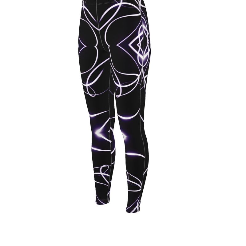 UNTITLED x Indira Cesarine "Lumière" Series Black and Violet Kaleidoscopic Leggings - Limited Edition