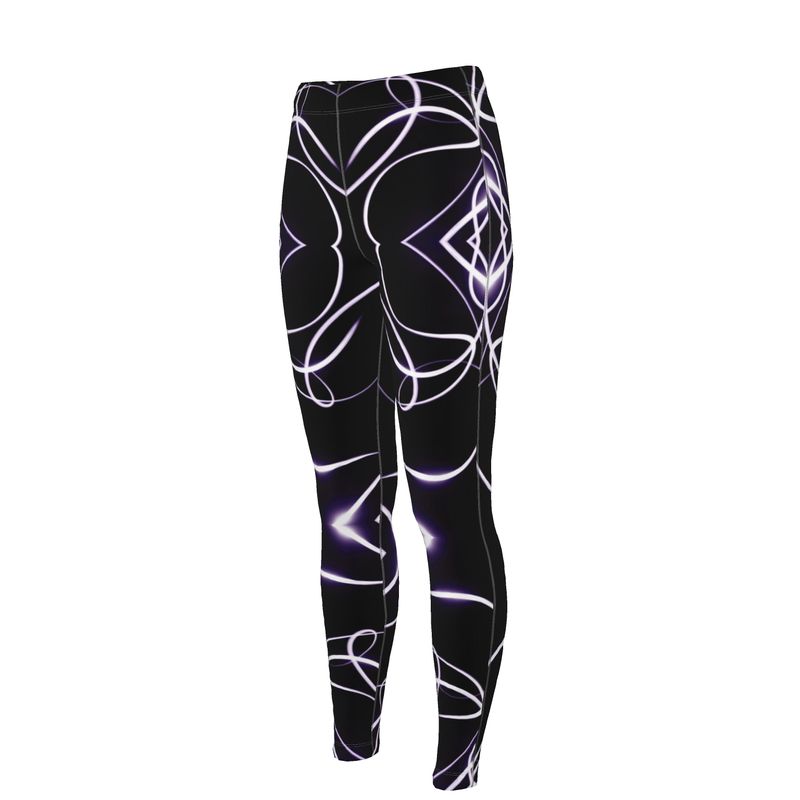 UNTITLED x Indira Cesarine "Lumière" Series Black and Violet Kaleidoscopic Leggings - Limited Edition