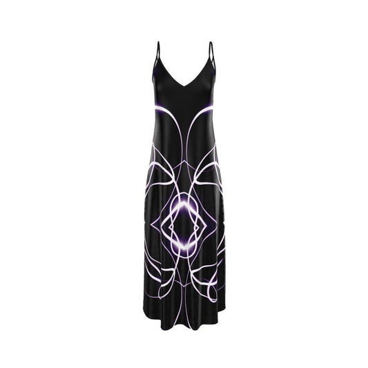 UNTITLED x Indira Cesarine "Lumière" Series Black and Violet Kaleidoscopic Slip Dress - Limited Edition