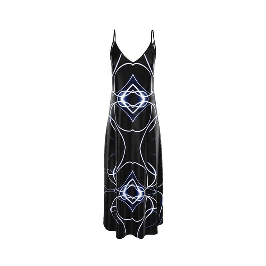 UNTITLED x Indira Cesarine "Lumière" Series Black and Blue Kaleidoscopic Slip Dress - Limited Edition