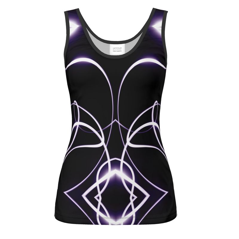 UNTITLED x Indira Cesarine "Lumière" Series Black and Violet Kaleidoscopic Tank Top - Limited Edition