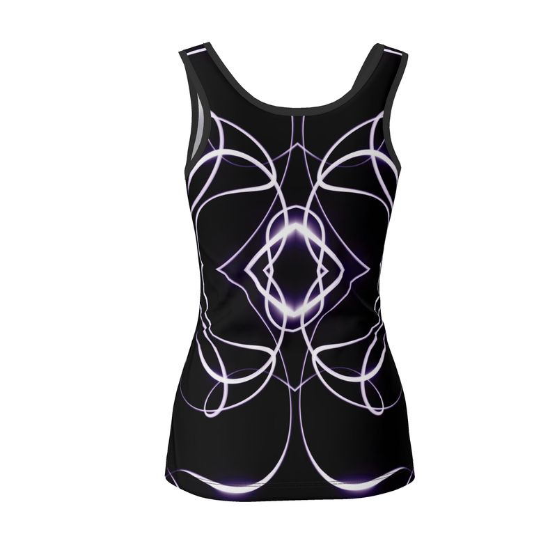 UNTITLED x Indira Cesarine "Lumière" Series Black and Violet Kaleidoscopic Tank Top - Limited Edition