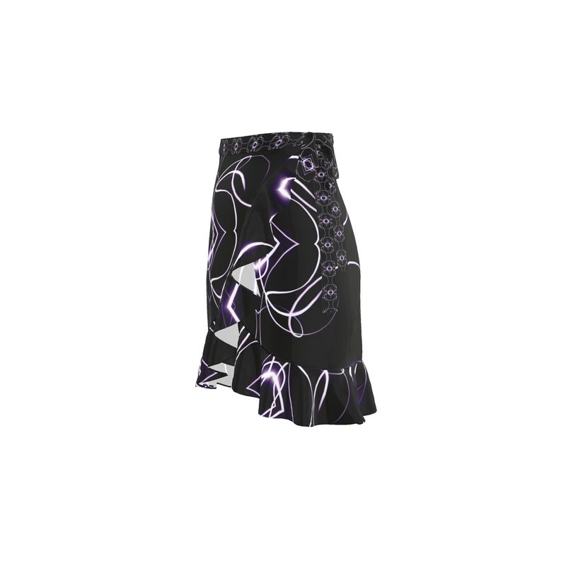 UNTITLED x Indira Cesarine "Lumière" Series Black and Violet Kaleidoscopic Flounce Skirt - Limited Edition
