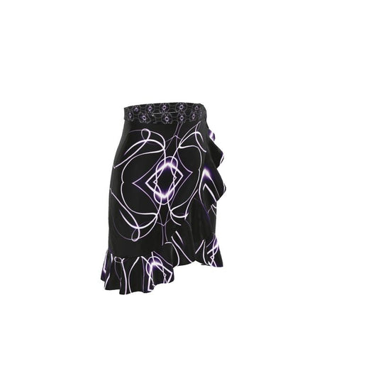 UNTITLED x Indira Cesarine "Lumière" Series Black and Violet Kaleidoscopic Flounce Skirt - Limited Edition