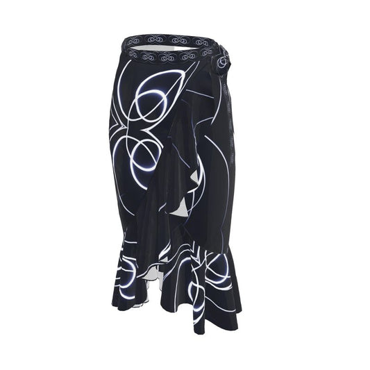 UNTITLED x Indira Cesarine "Lumière" Series Black and Blue Circles Flounce Skirt - Limited Edition