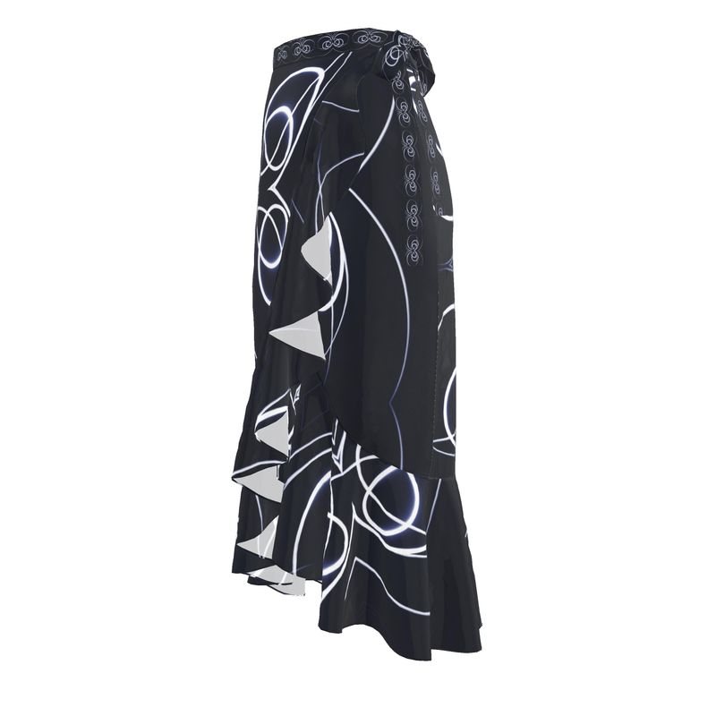 UNTITLED x Indira Cesarine "Lumière" Series Black and Blue Circles Flounce Skirt - Limited Edition