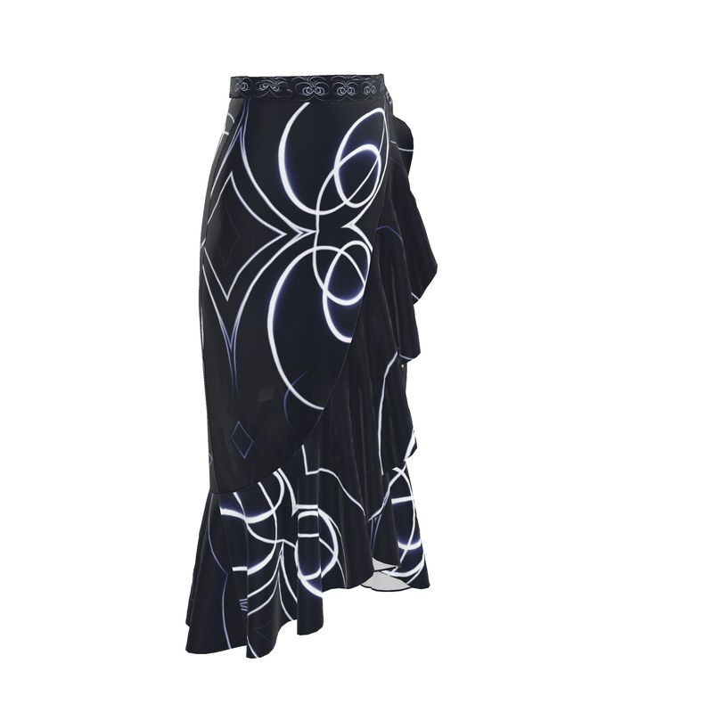 UNTITLED x Indira Cesarine "Lumière" Series Black and Blue Circles Flounce Skirt - Limited Edition