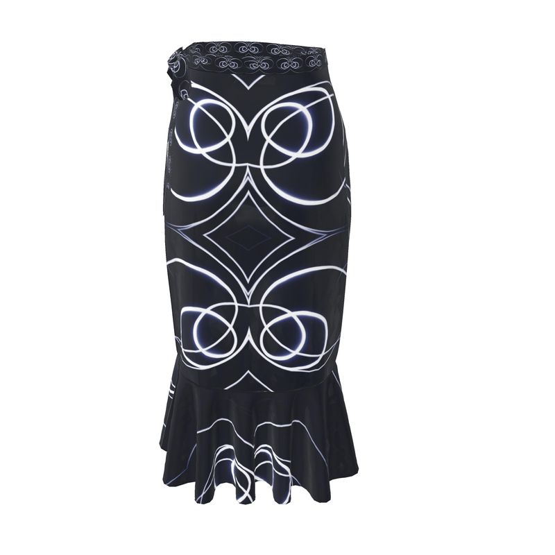 UNTITLED x Indira Cesarine "Lumière" Series Black and Blue Circles Flounce Skirt - Limited Edition