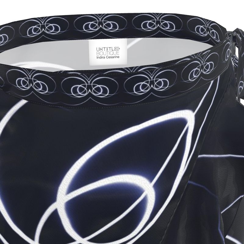 UNTITLED x Indira Cesarine "Lumière" Series Black and Blue Circles Flounce Skirt - Limited Edition