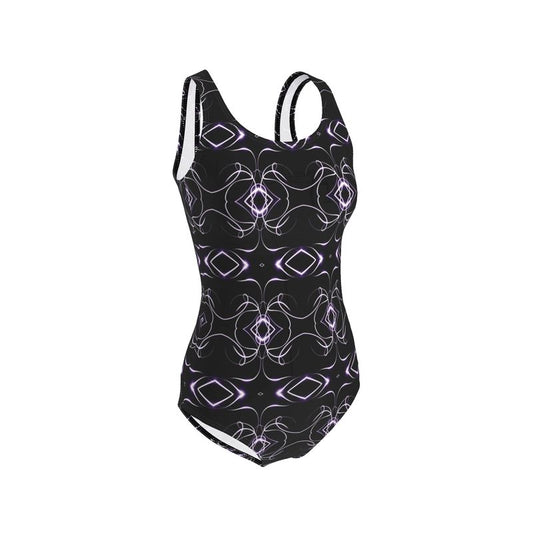 UNTITLED x Indira Cesarine "Lumière" Series Black and Violet Kaleidoscopic Swimsuit - Limited Edition