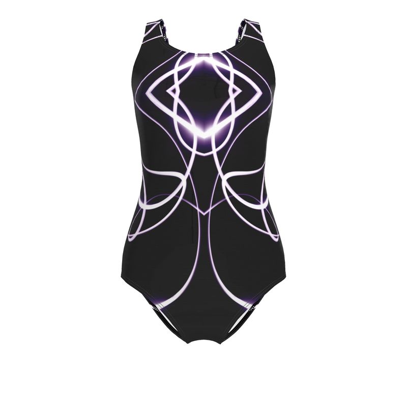 UNTITLED x Indira Cesarine "Lumière" Series Black and Violet Kaleidoscopic Swimsuit - Limited Edition