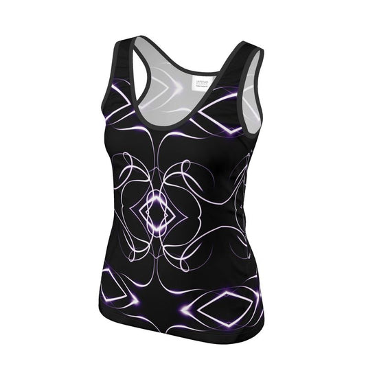 UNTITLED x Indira Cesarine "Lumière" Series Black and Violet Kaleidoscopic Tank Top - Limited Edition