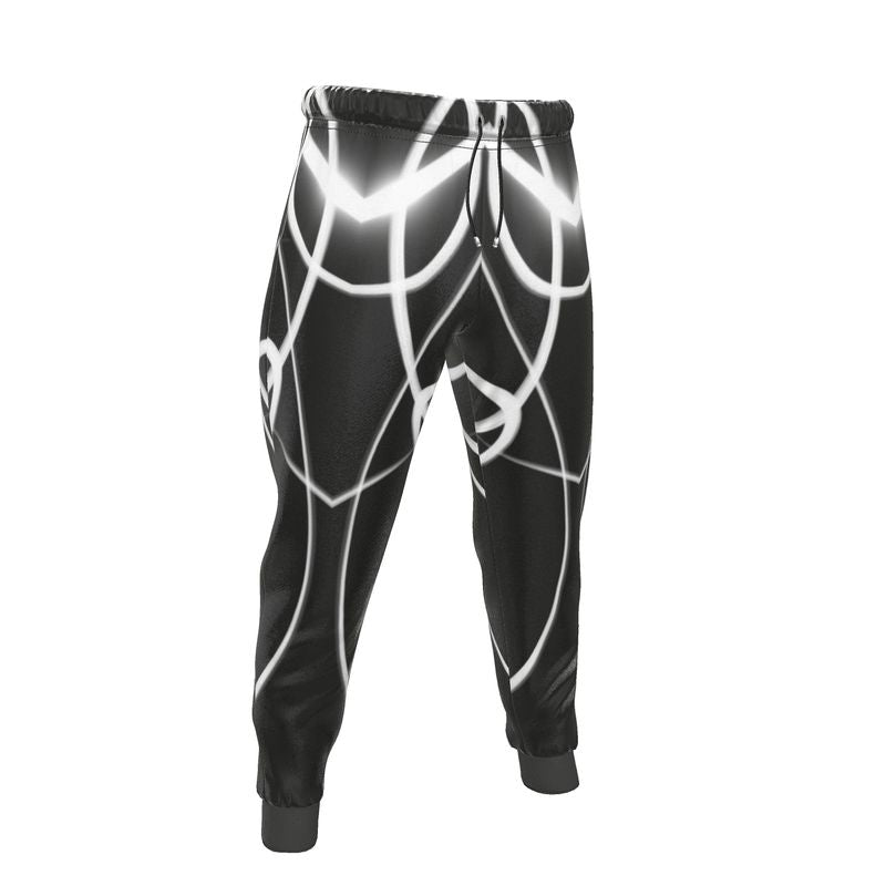 UNTITLED x Indira Cesarine "Lumière" Series Black and White Men's Kaleidoscopic Tracksuit Pants - Limited Edition