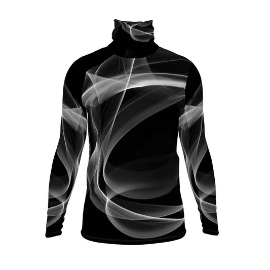 UNTITLED x Indira Cesarine "Lumière" Series Black and White Mens Smoke Slim Fit Turtleneck - Limited Edition