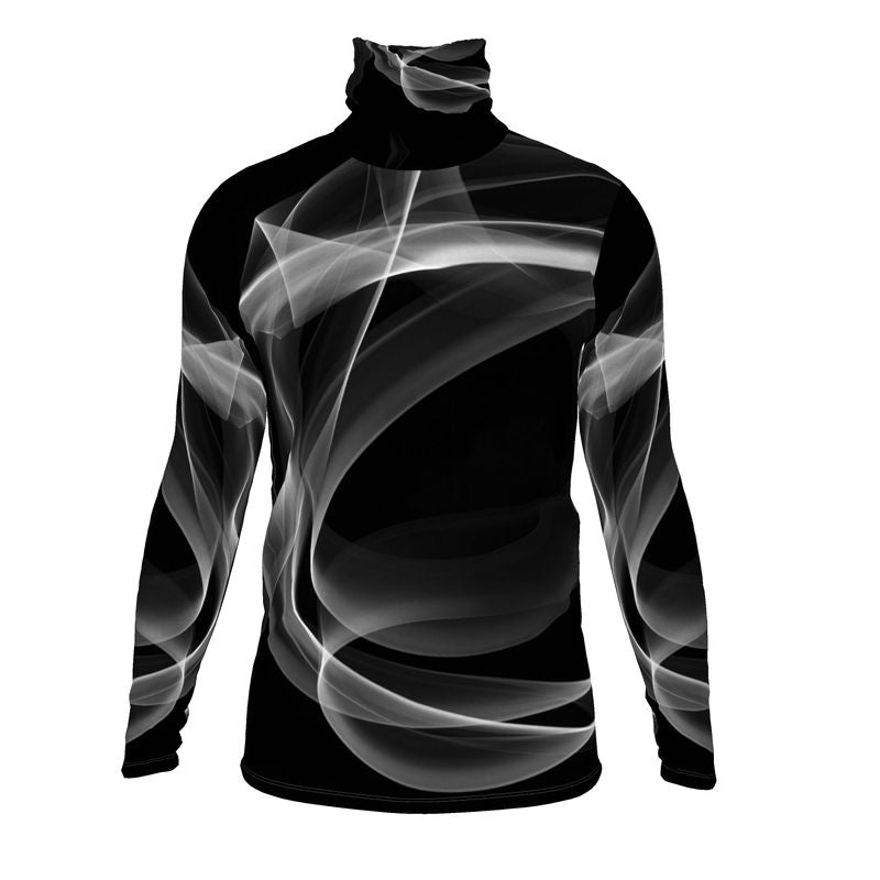 UNTITLED x Indira Cesarine "Lumière" Series Black and White Mens Smoke Slim Fit Turtleneck - Limited Edition