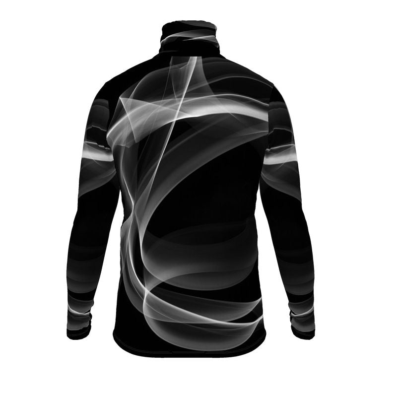 UNTITLED x Indira Cesarine "Lumière" Series Black and White Mens Smoke Slim Fit Turtleneck - Limited Edition