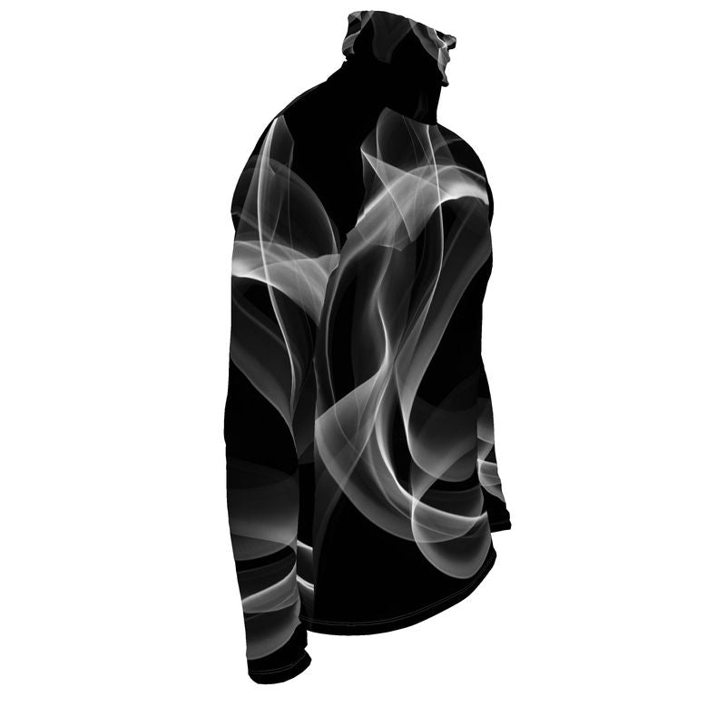 UNTITLED x Indira Cesarine "Lumière" Series Black and White Mens Smoke Slim Fit Turtleneck - Limited Edition