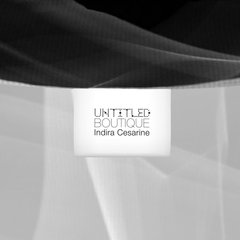 UNTITLED x Indira Cesarine "Lumière" Series Black and White Mens Smoke Slim Fit Turtleneck - Limited Edition