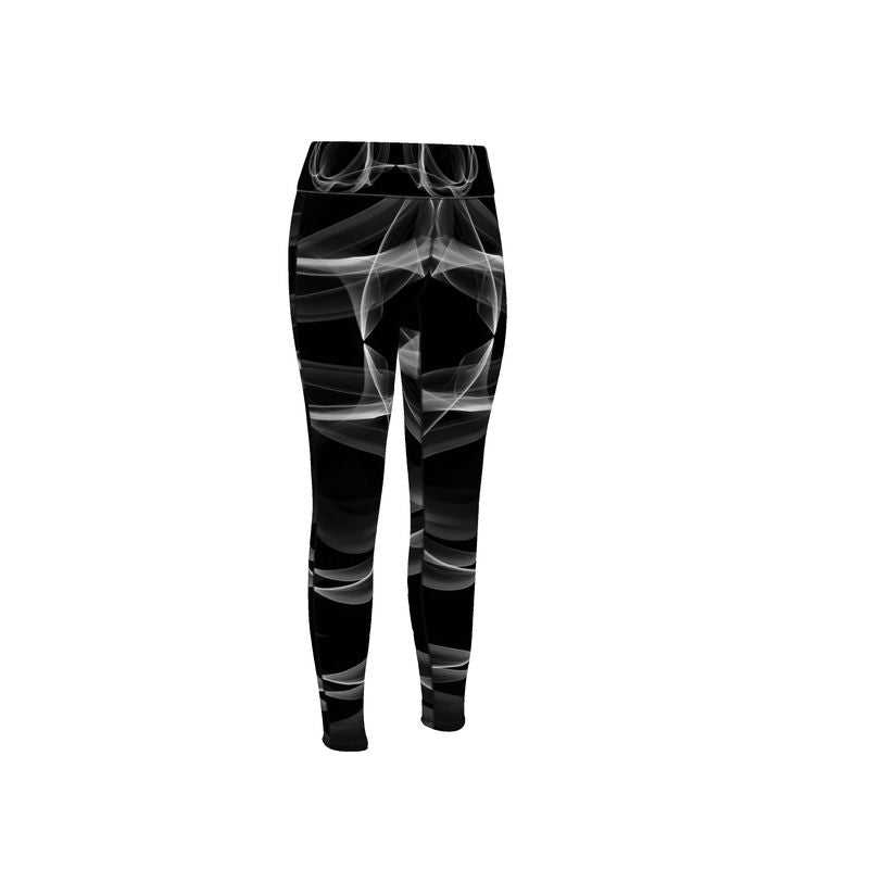 UNTITLED x Indira Cesarine "Lumière" Series Black and White Smoke Sports Leggings - Limited Edition