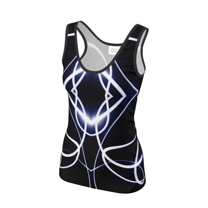 UNTITLED x Indira Cesarine "Lumière" Series Black and Blue Kaleidoscopic Tank Top - Limited Edition