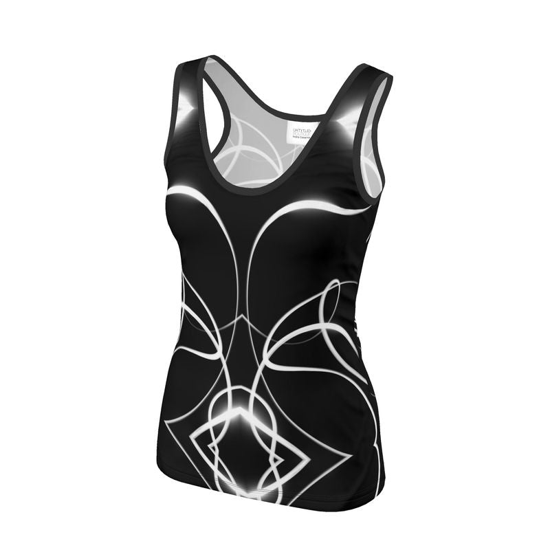 UNTITLED x Indira Cesarine "Lumière" Series Black and White Kaleidoscopic Tank Top - Limited Edition