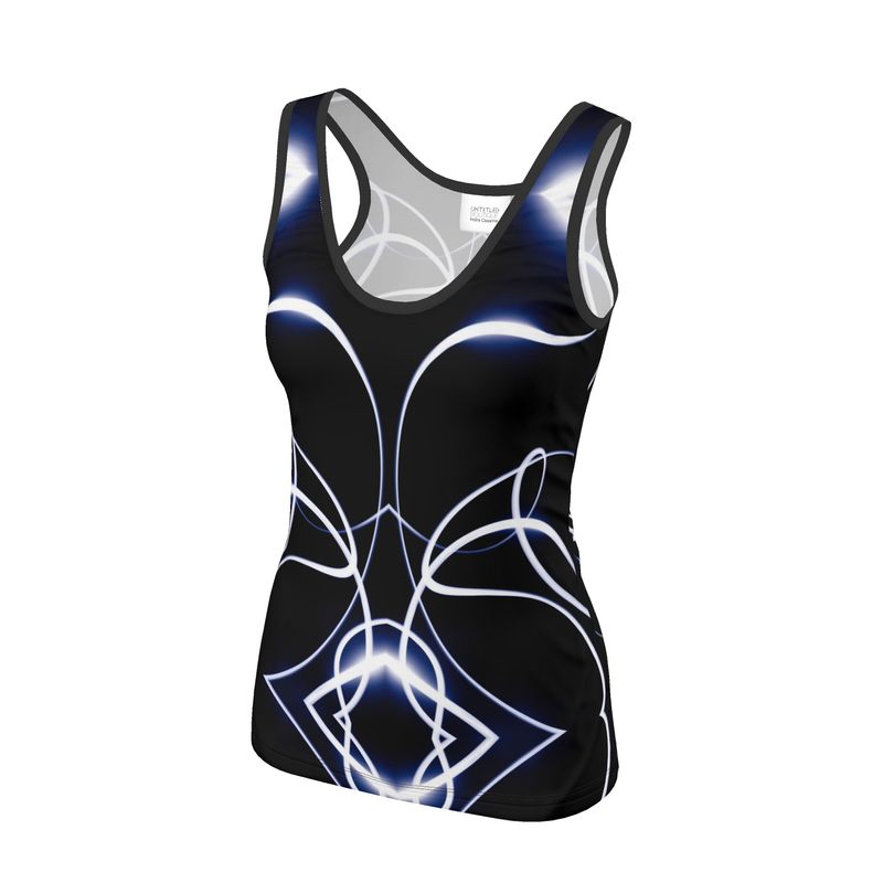 UNTITLED x Indira Cesarine "Lumière" Series Black and Blue Kaleidoscopic Tank Top - Limited Edition