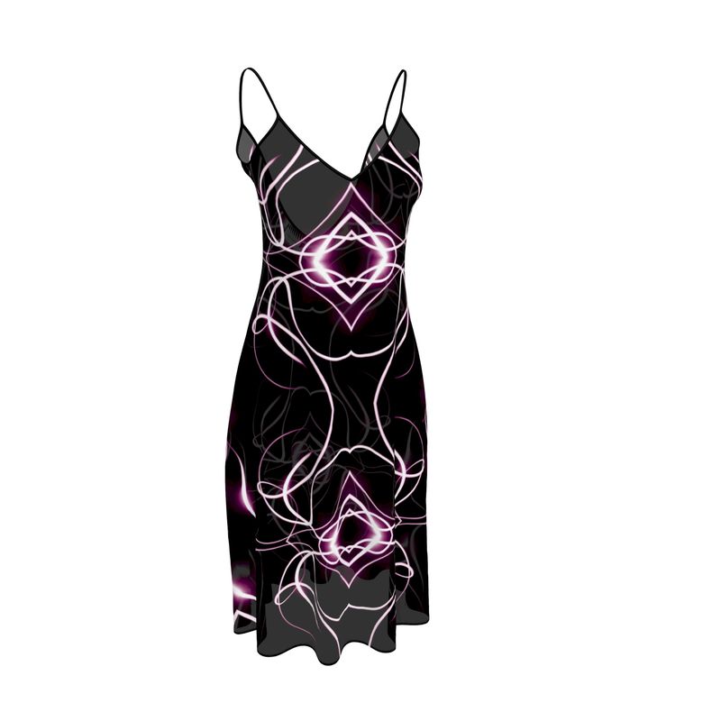 UNTITLED x Indira Cesarine "Lumière" Series Black and Pink Kaleidoscopic Sleeveless Midi Dress - Limited Edition