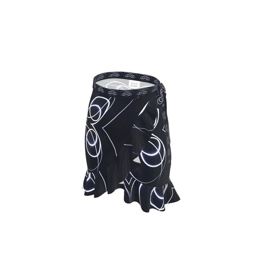 UNTITLED x Indira Cesarine "Lumière" Series Black and Blue Kaleidoscopic Flounce Skirt - Limited Edition