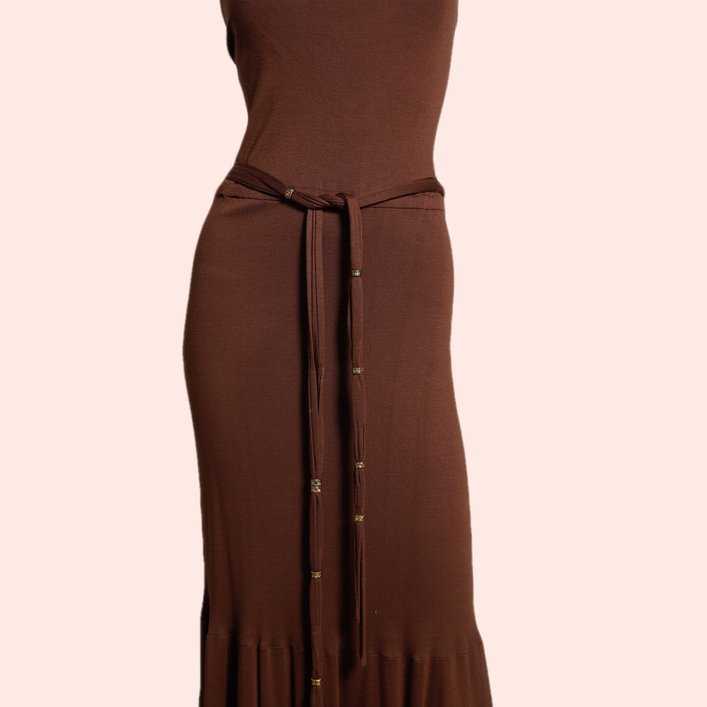 DIANE VON FURSTENBERG Brown Strapless Maxi Dress