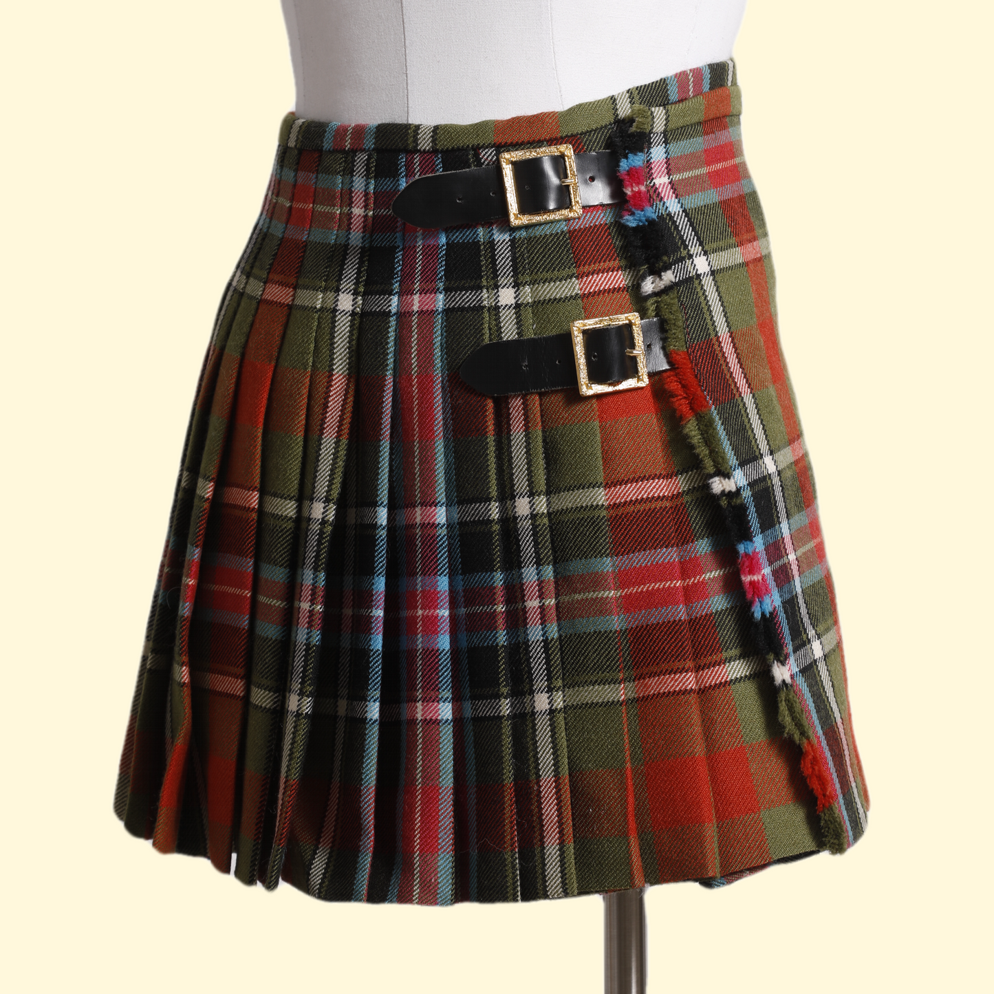 VIVIENNE WESTWOOD Rare MultiColor Wool Pleated Tartan Skirt