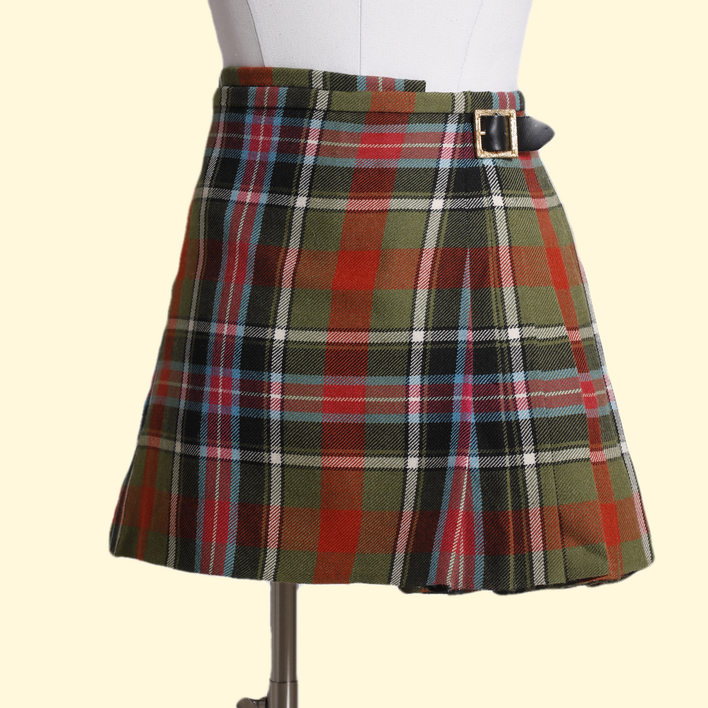 VIVIENNE WESTWOOD Rare MultiColor Wool Pleated Tartan Skirt