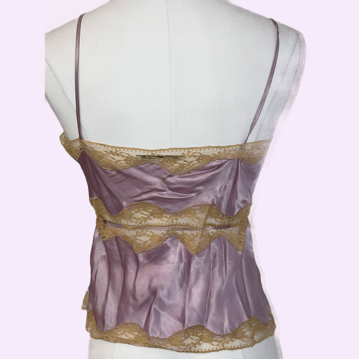 PINK SODA Lavender and Beige Silk Top